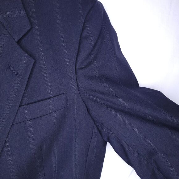 Christian Dior Wool Blazer Mens 42L Navy Striped - Picture 4 of 13